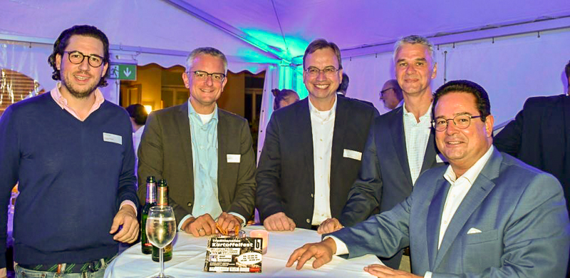 MITtelstandsforum 19. September 2018 Eine nette Tischrunde mit (v. l.) Moritz Birkelbach (MIT), Bernhard Motzkus und Volker Wegmann (SQR Rechtsanwälte), Mike Back (Volksbank) sowie Mike Hübner (Proficon Immobilien).